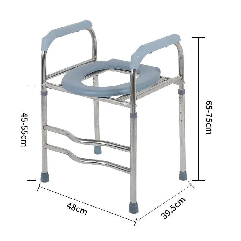 Portable Household Potty Seat Bath Chair Foldable with Wheels Potty Seat Elderly Commode Chair