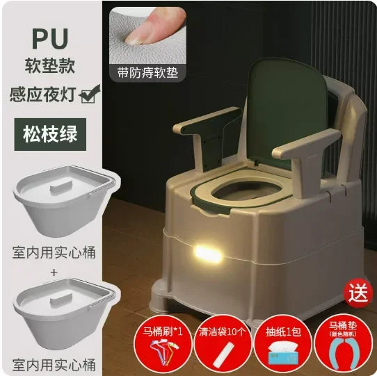 Portable Home Toilet for Elderly - Sealed Deodorized Pregnant Woman Urine Bucket with Armrest Sofa Chair