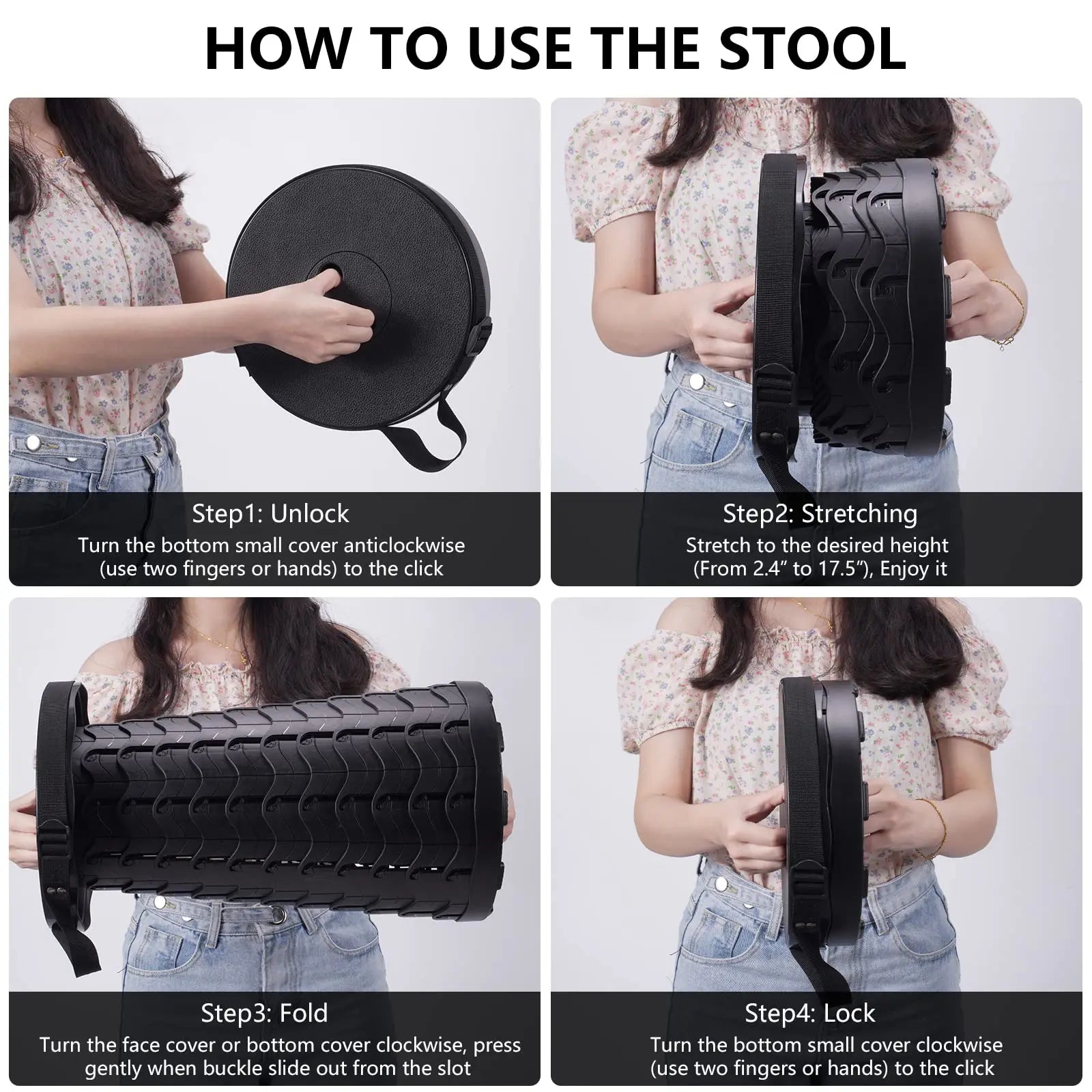 Yazijico™ Portable Collapsible Telescopic Stool - Yazijico™