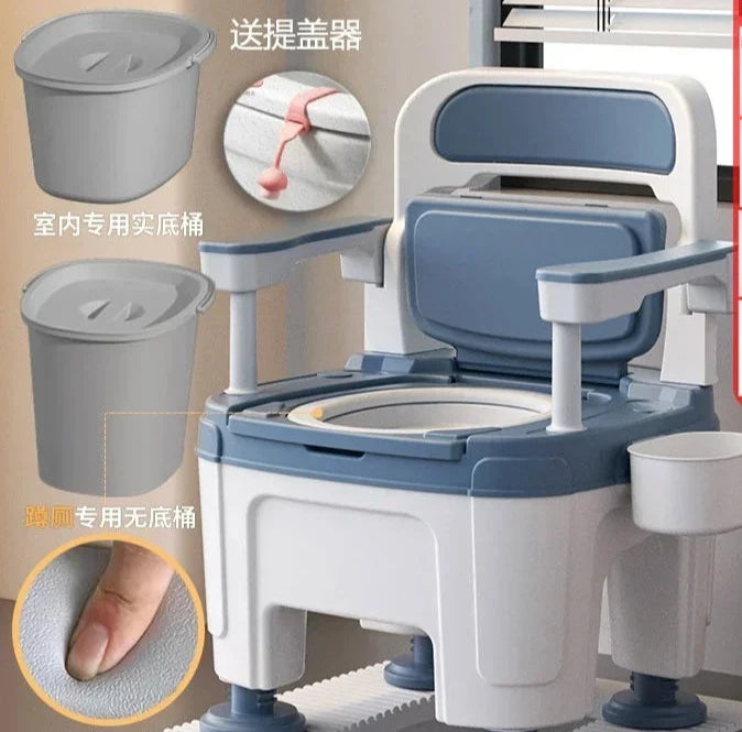Foldable Armrest Shower Cabin Chair Home Disabled Toilet Seat Portable Indoor Pregnant Toilet Chair For Elderly