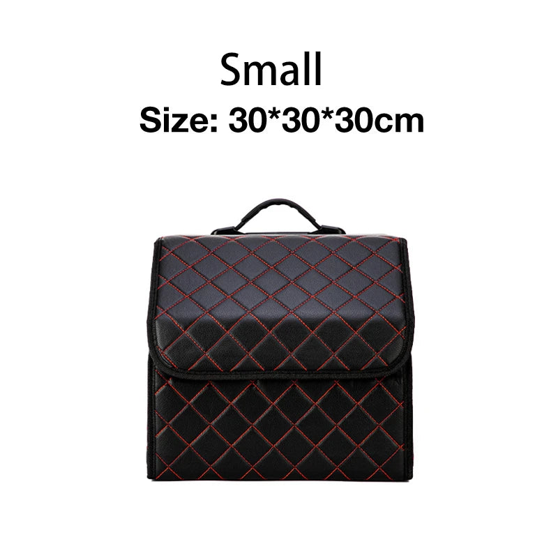 Car Storage Box Large Capacity Auto Trunk Organizer Boxes Leather | Yazijico™