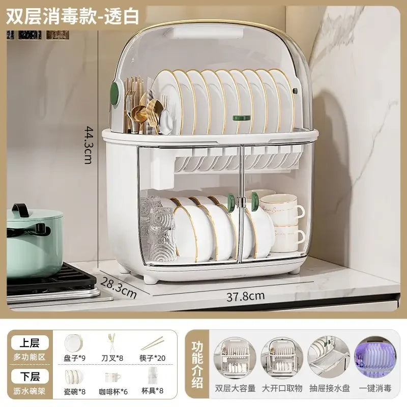 Kitchen bowl dish drying rack cabinet tray tabletop | Yazijico™