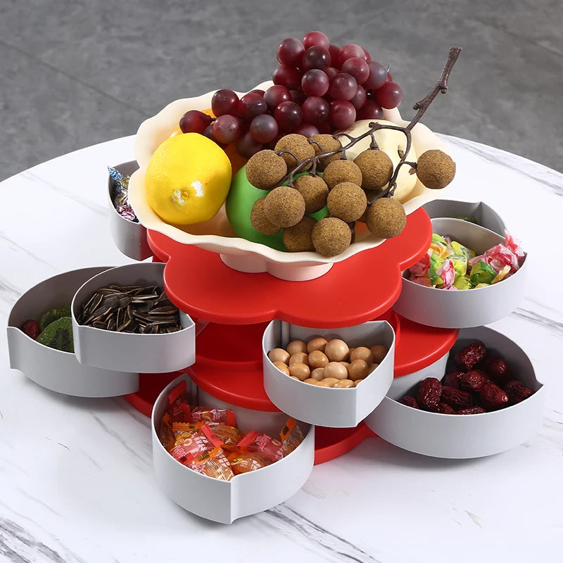 Revolving Fruit Tray Creative Living Room Dried Fruit Melon | Yazijico™