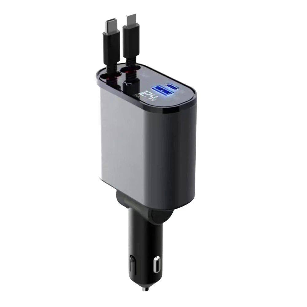120W 4 IN 1 Retractable Car Fast Charger USB | Yazijico™
