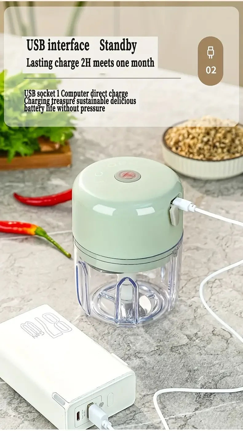 Mini Garlic Chopper - Powerful Meat Grinder And Vegetable Crusher For Quick And Easy Food Prep