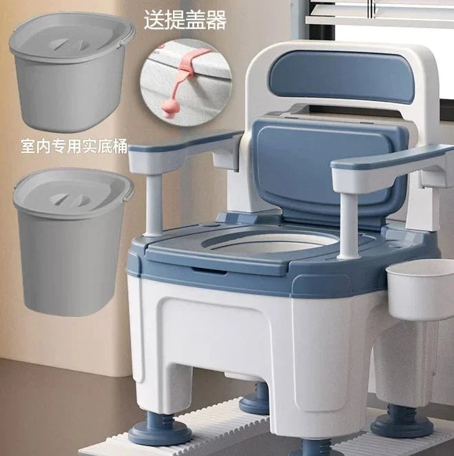 Foldable Armrest Shower Cabin Chair Home Disabled Toilet Seat Portable Indoor Pregnant Toilet Chair For Elderly