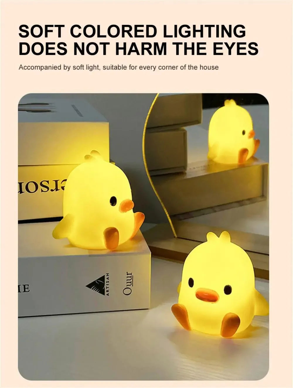 Yazijico™ Duck Night Light Bedroom Decoration Cute - Yazijico™