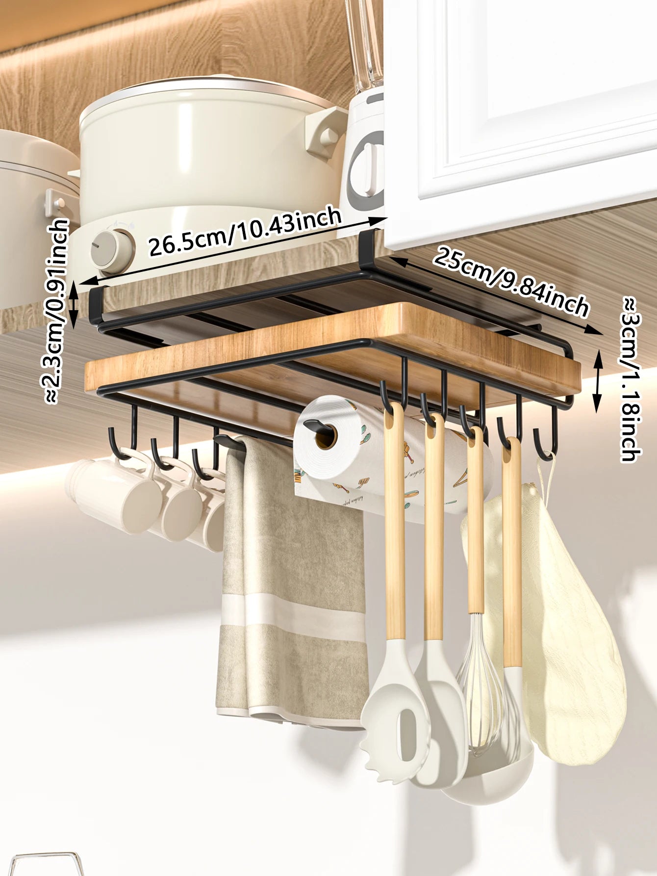 Hanging rack under kitchen cabinet | Yazijico™