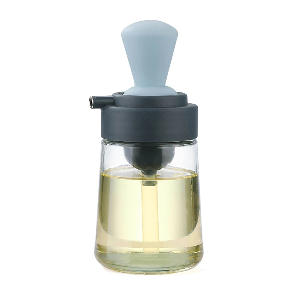 Glass Oil Bottle With Silicone Brush Kitchen Utensil | Yazijico™