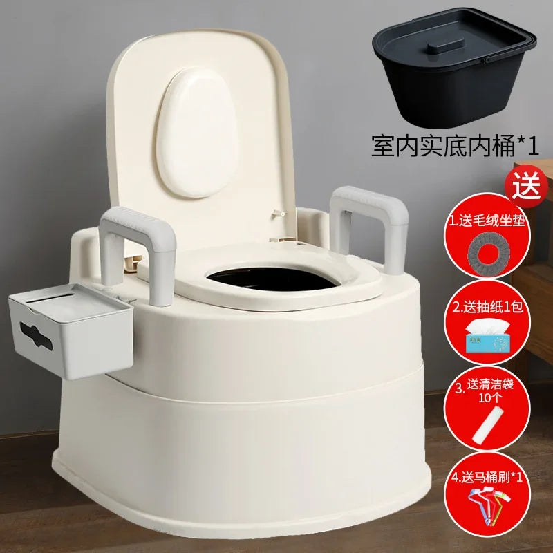 Portable Home Toilet for Elderly - Sealed Deodorized Pregnant Woman Urine Bucket with Armrest Sofa Chair