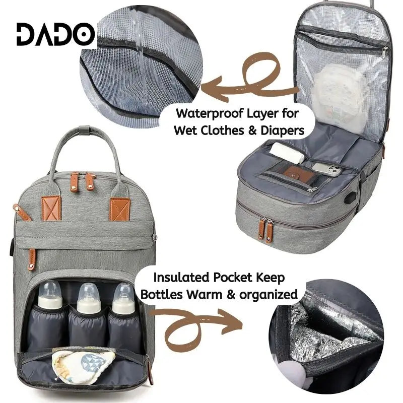 Diaper Bag Backpack Baby Essentials Travel Tote Multifunction | Yazijico™