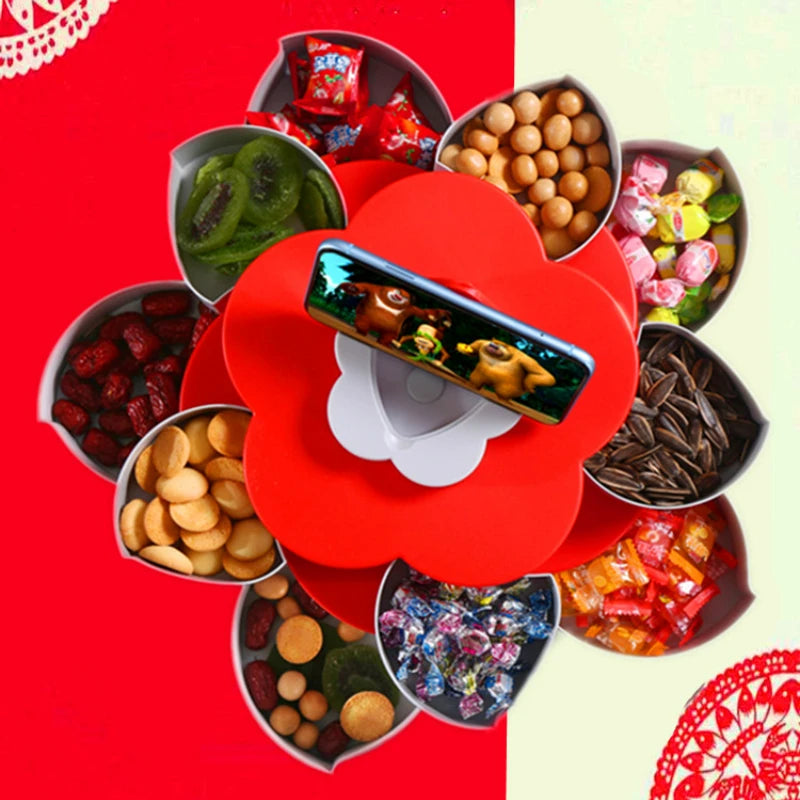 Revolving Fruit Tray Creative Living Room Dried Fruit Melon | Yazijico™