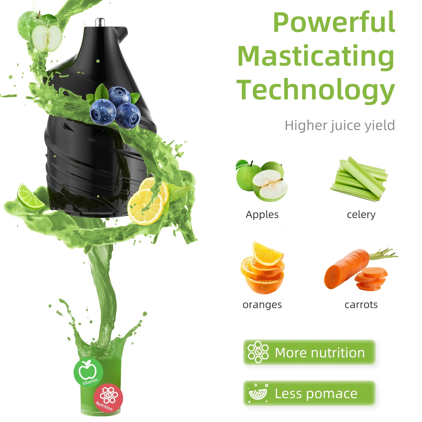Yazijico™ BioloMix Cold Press Juicer Masticating - Yazijico™