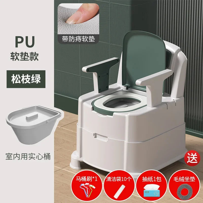 Portable Home Toilet for Elderly - Sealed Deodorized Pregnant Woman Urine Bucket with Armrest Sofa Chair