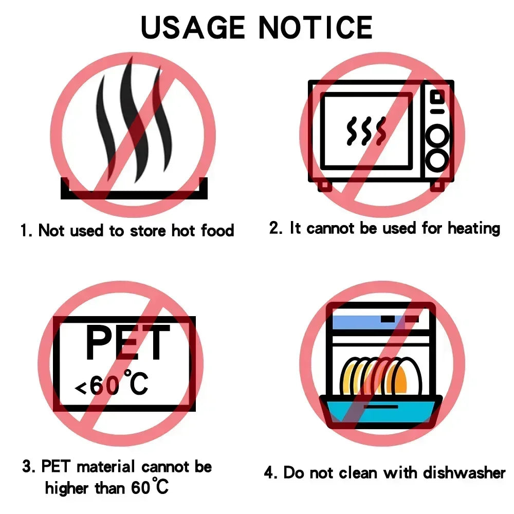 Food Storage Containers Set White Lid Kitchen | Yazijico™