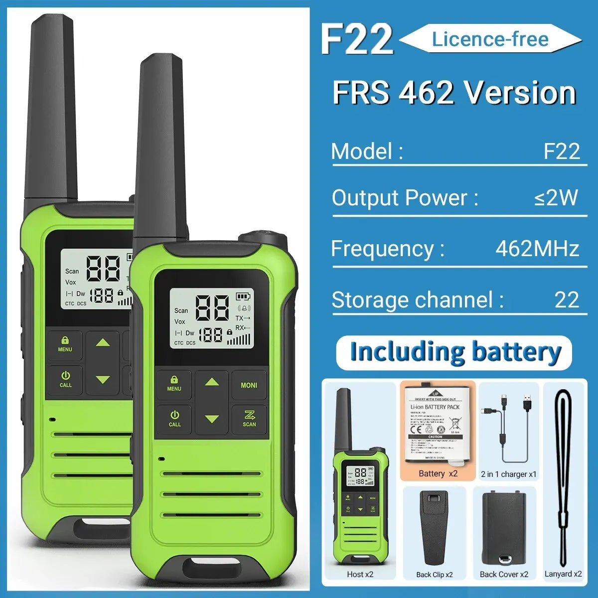 Baofeng F22 Mini Walkie Talkie PMR FRS | Yazijico™