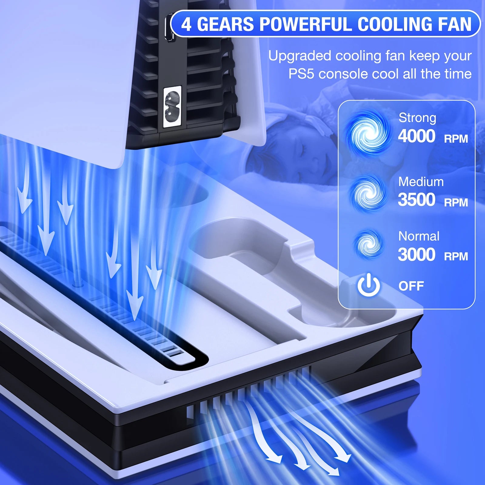 Yazijico™ Dinofire for PS5 Cooling Fan Stand Dual Fast - Yazijico™