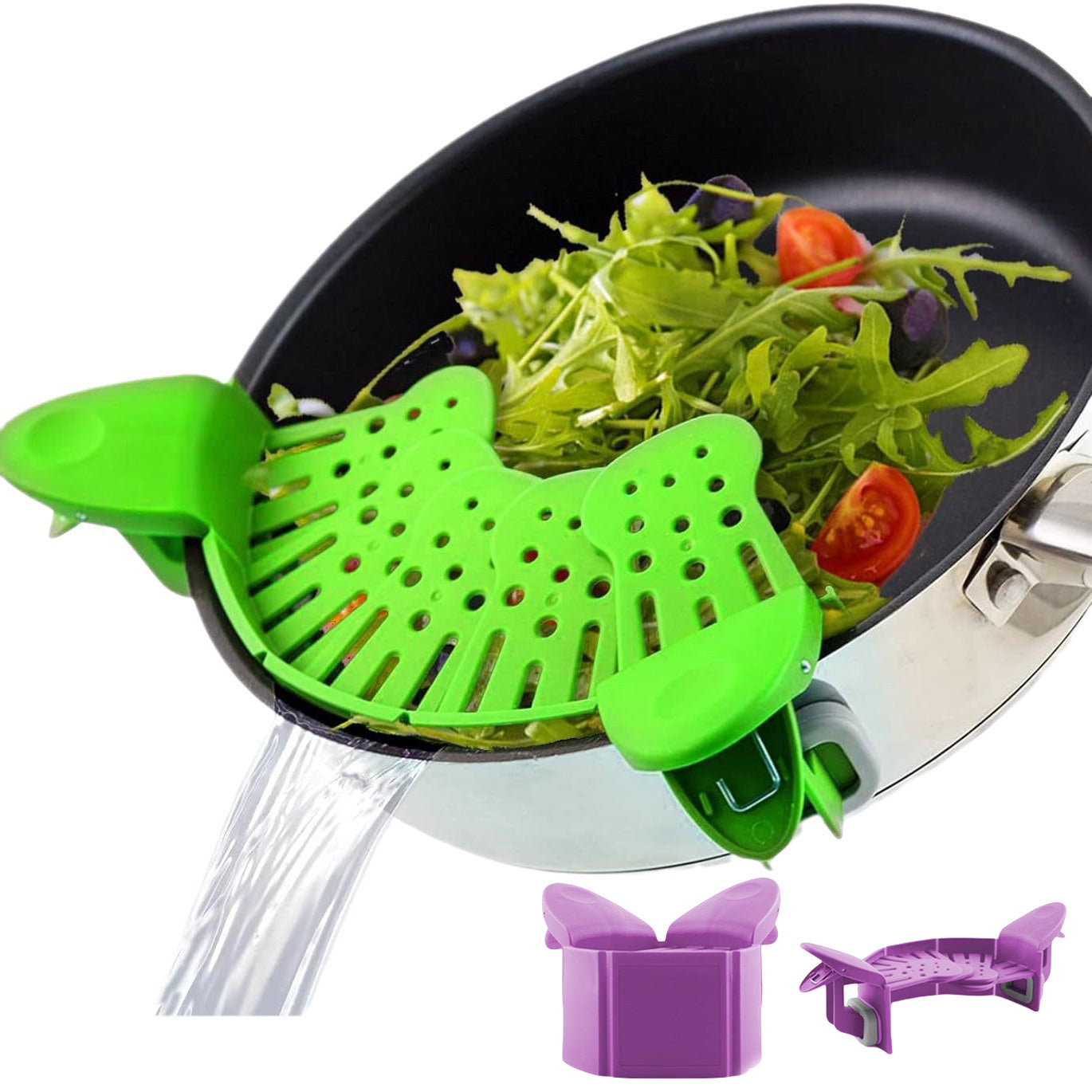 Silicone Clip-on Pan Pot Strainer Anti-spill