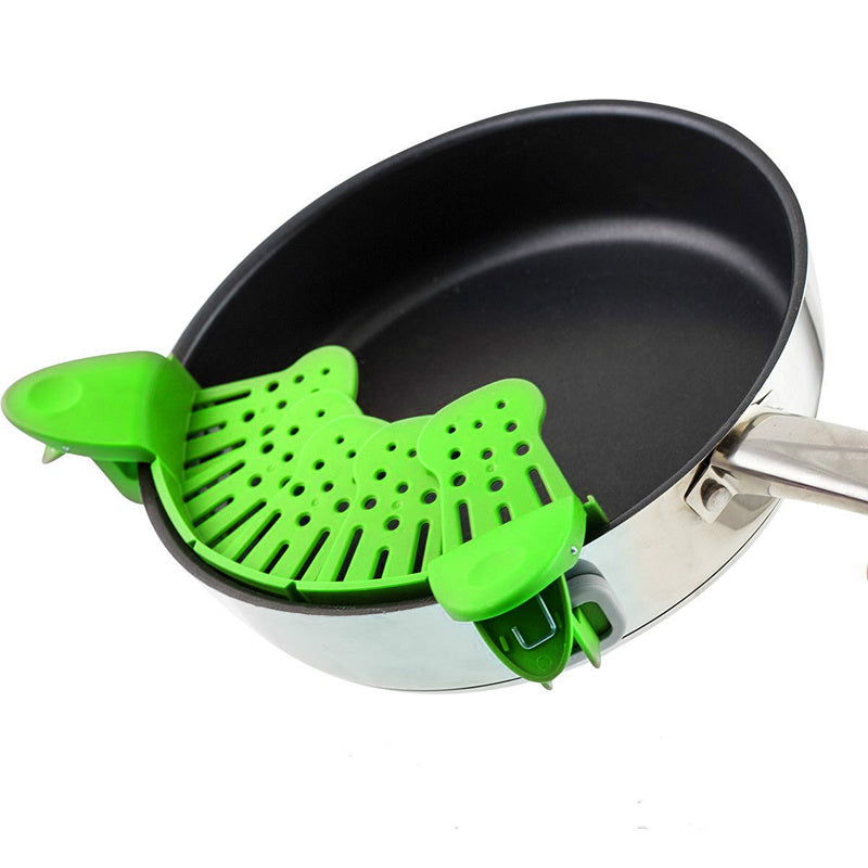 Silicone Clip-on Pan Pot Strainer Anti-spill