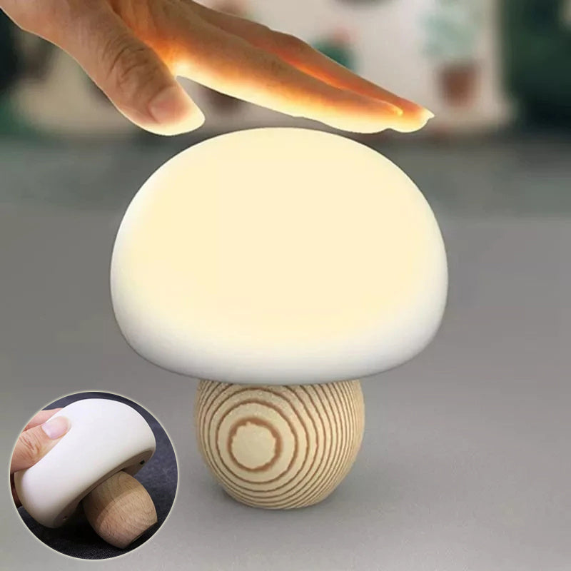 Silicone Night Lamp Brightness Adjustable Mushroom