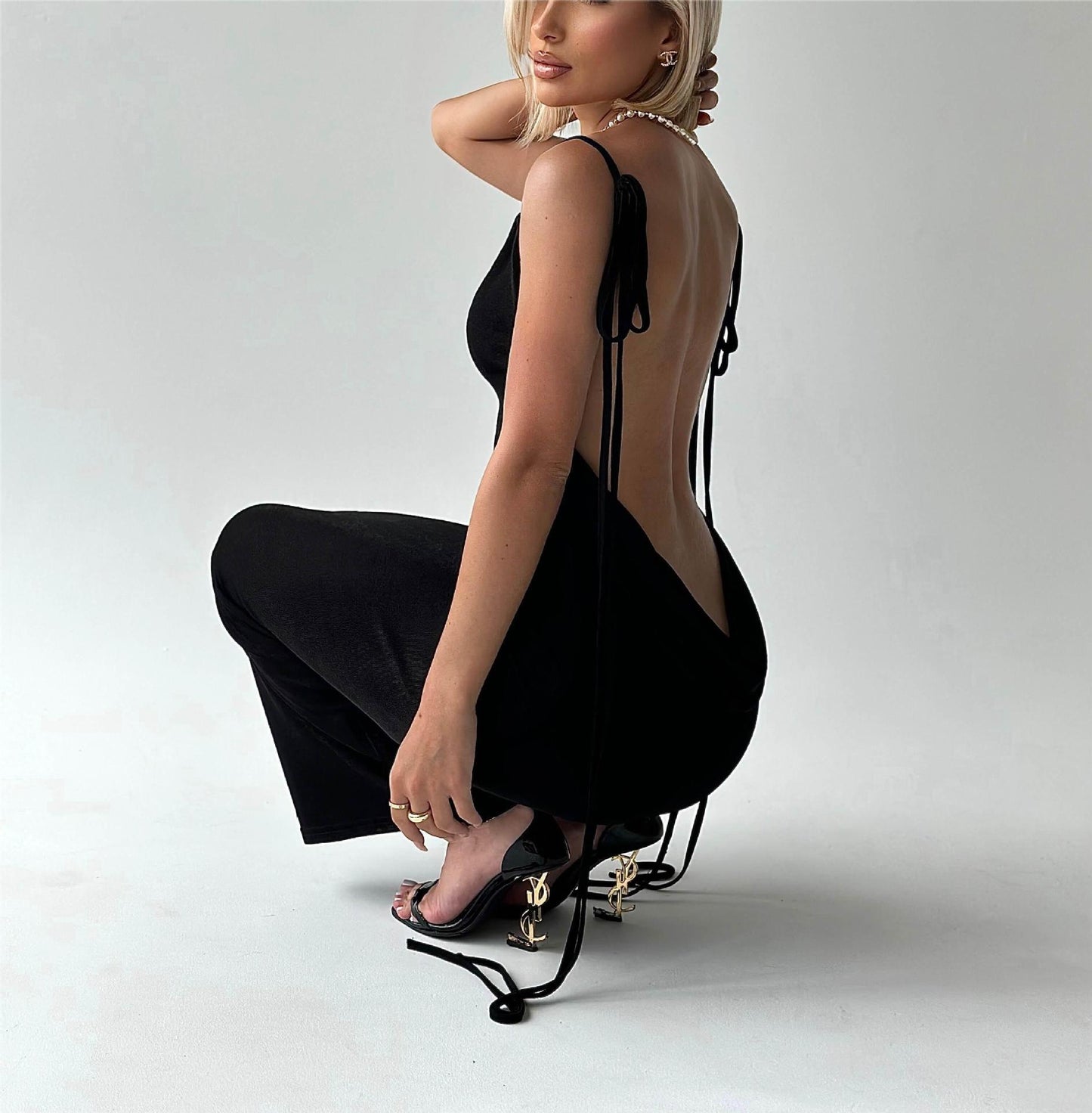 Slim Backless Dress Summer Camisole Gown