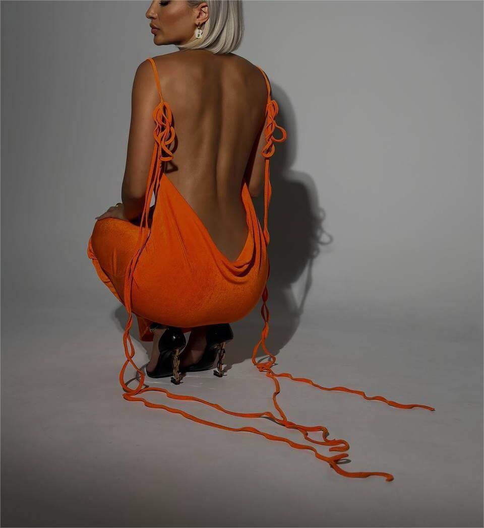 Slim Backless Dress Summer Camisole Gown