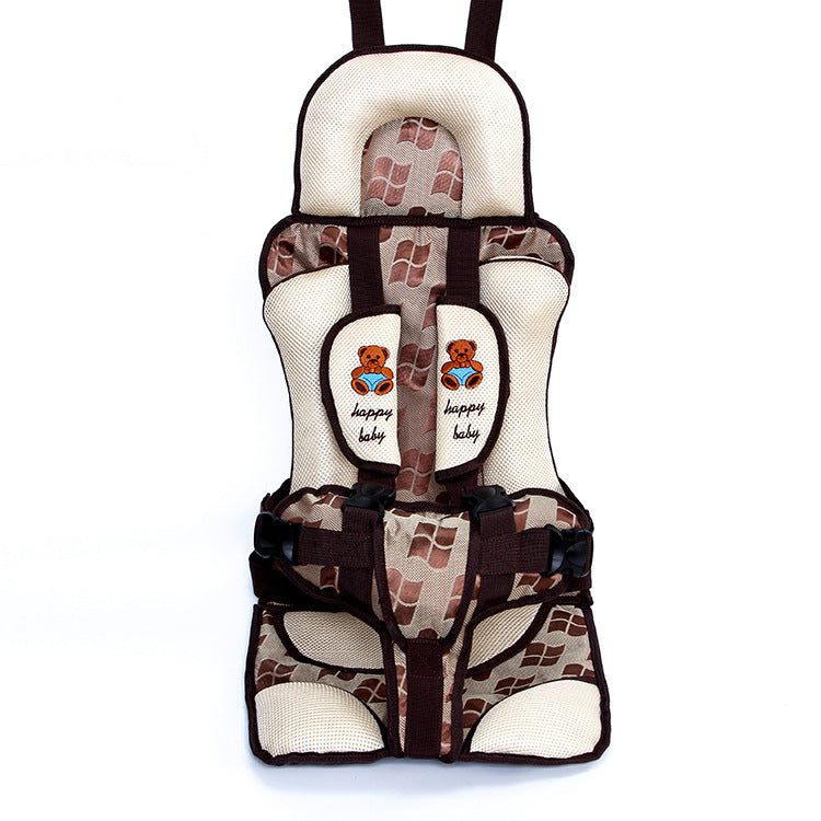 Baby carrier with teddy bear design on a white background