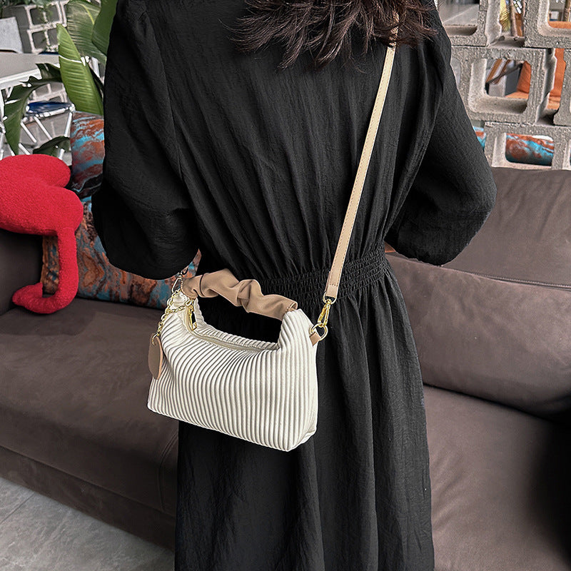 Women Fashion Crossbody Bag PU Leather Pleated