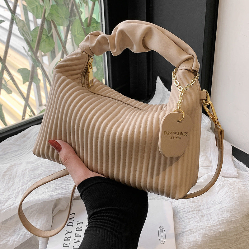 Women Fashion Crossbody Bag PU Leather Pleated