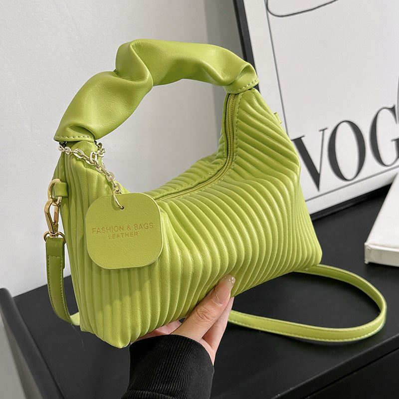 Women Fashion Crossbody Bag PU Leather Pleated
