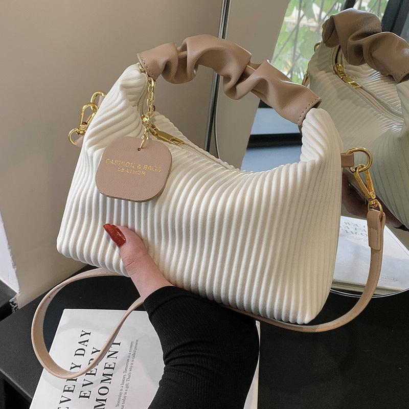 Women Fashion Crossbody Bag PU Leather Pleated