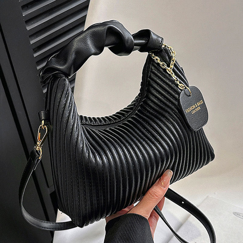 Women Fashion Crossbody Bag PU Leather Pleated