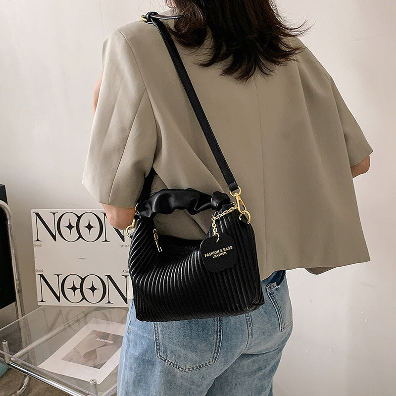 Women Fashion Crossbody Bag PU Leather Pleated