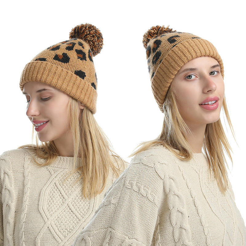 Leopard Jacquard Knit  Fashion Pom Yarn | Yazijico™