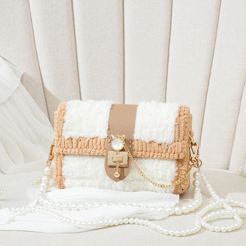Hand-made knitted Self- Fleece Mesh Material Bag | Yazijico™