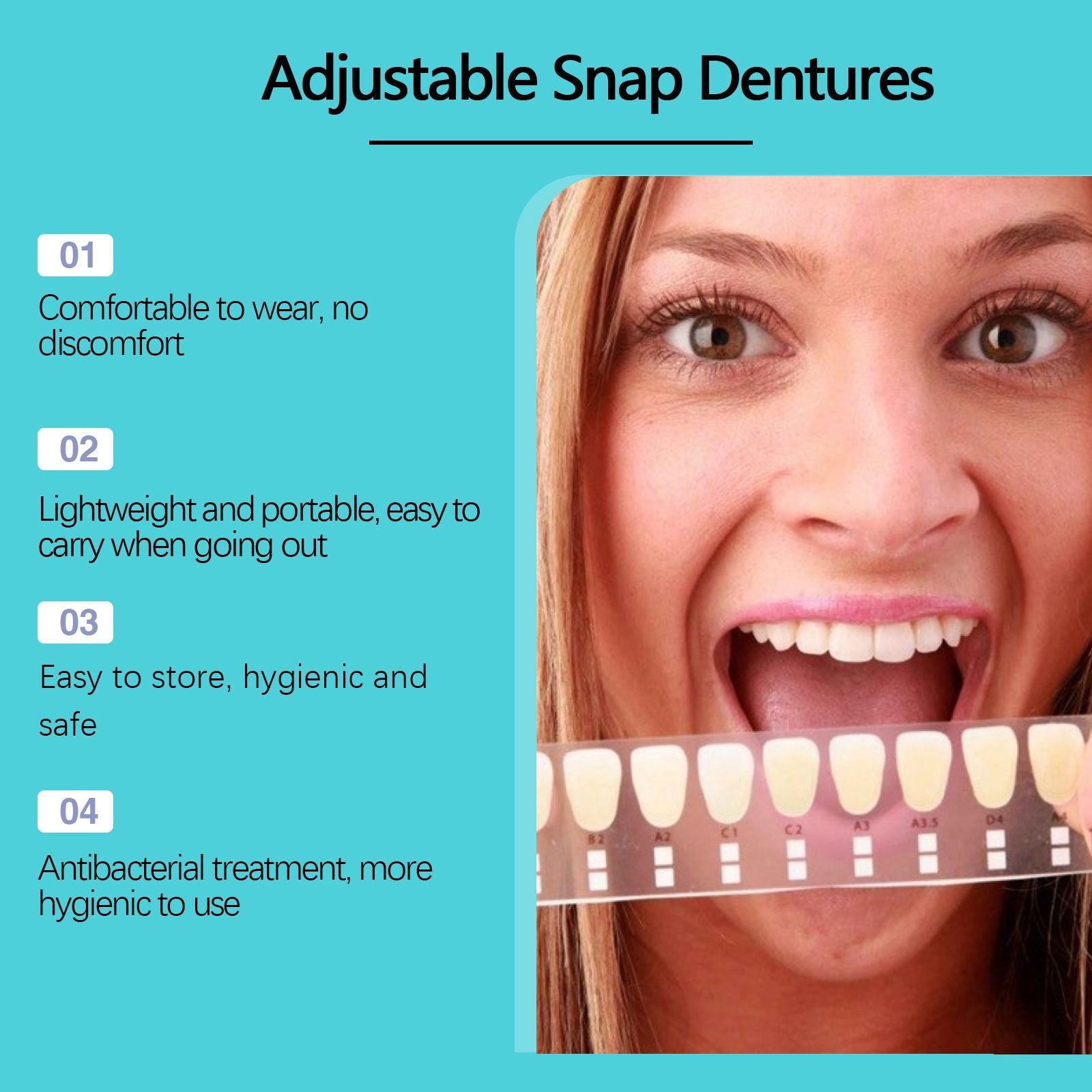 Adjustable Snap On Dentures Temporary Gap Filling   | Yazijico™