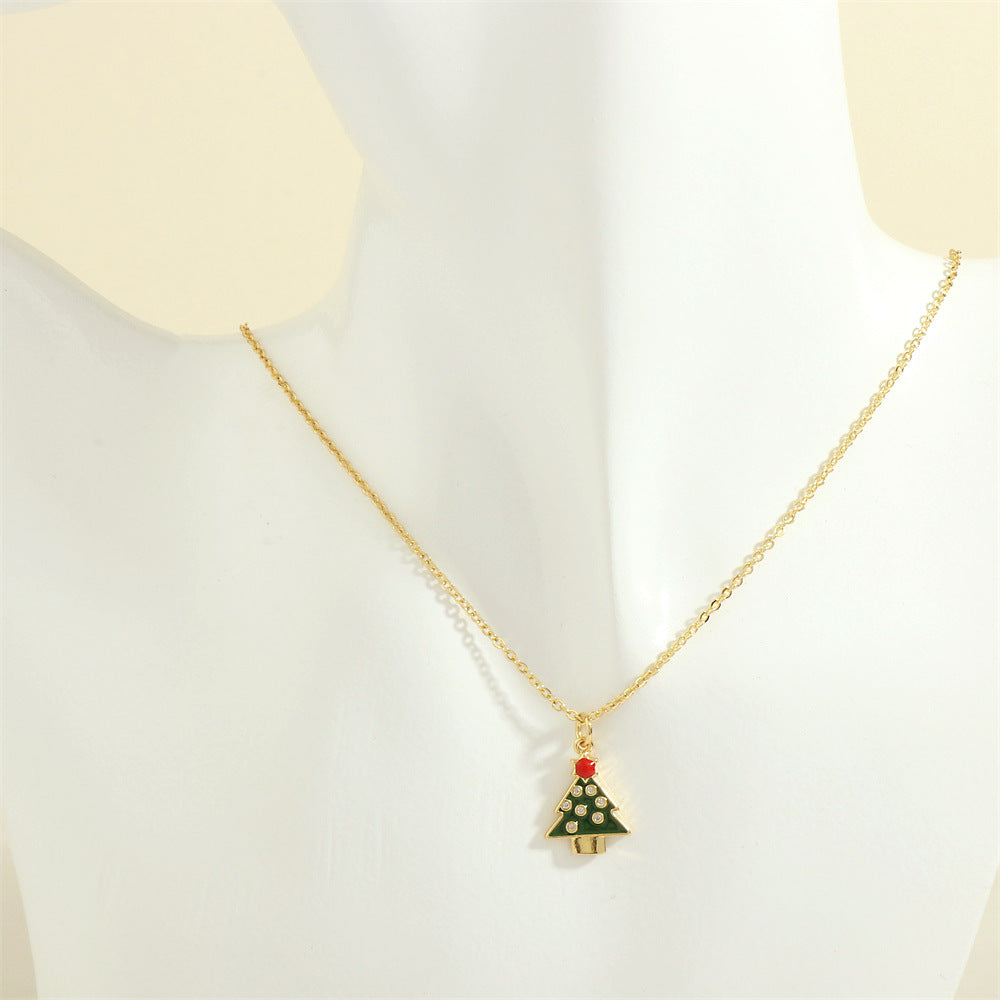Christmas Tree Santa Claus Necklace Women Jewelry | Yazijico™
