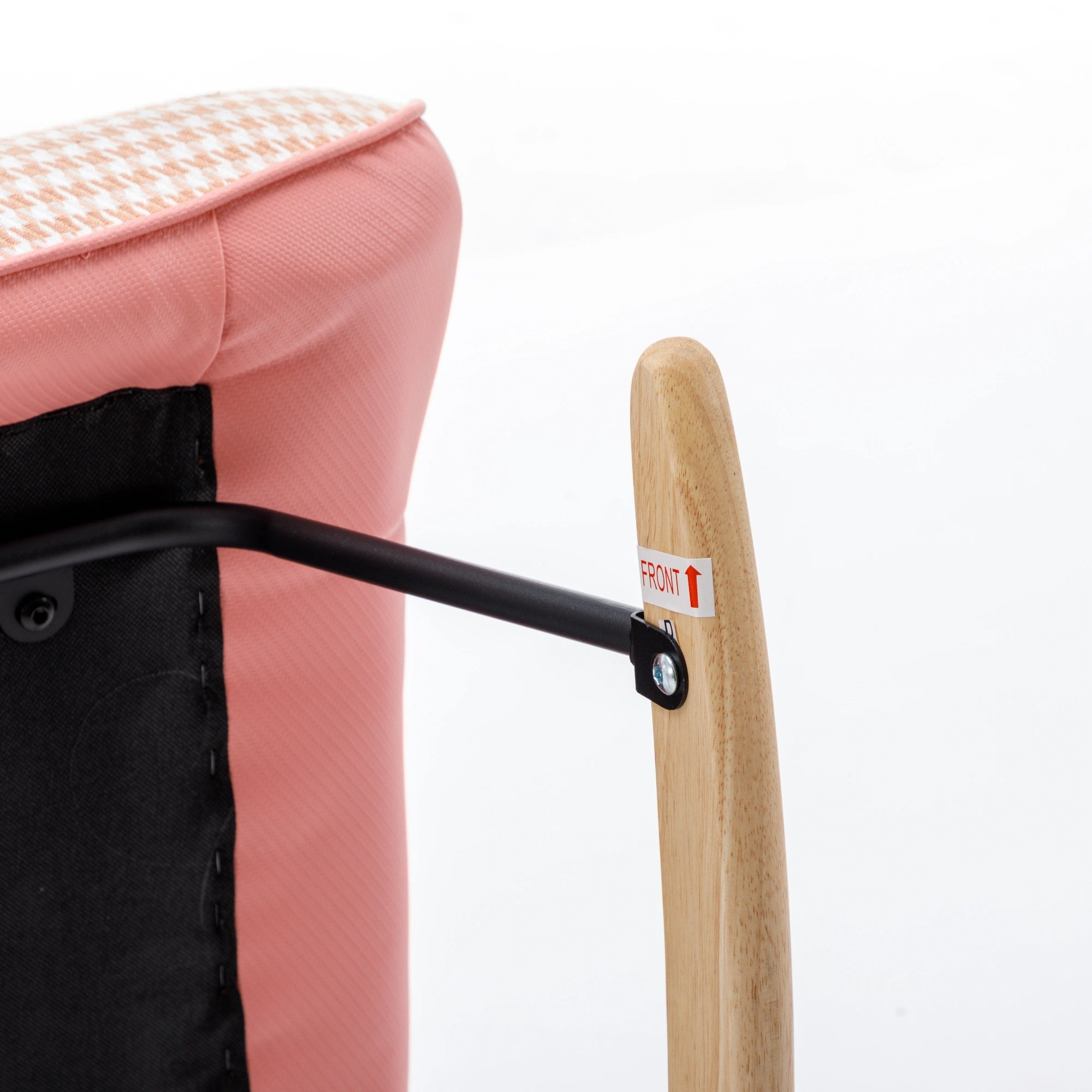 Rocking Chair, Soft Houndstooth Fabric Leather  | Yazijico™