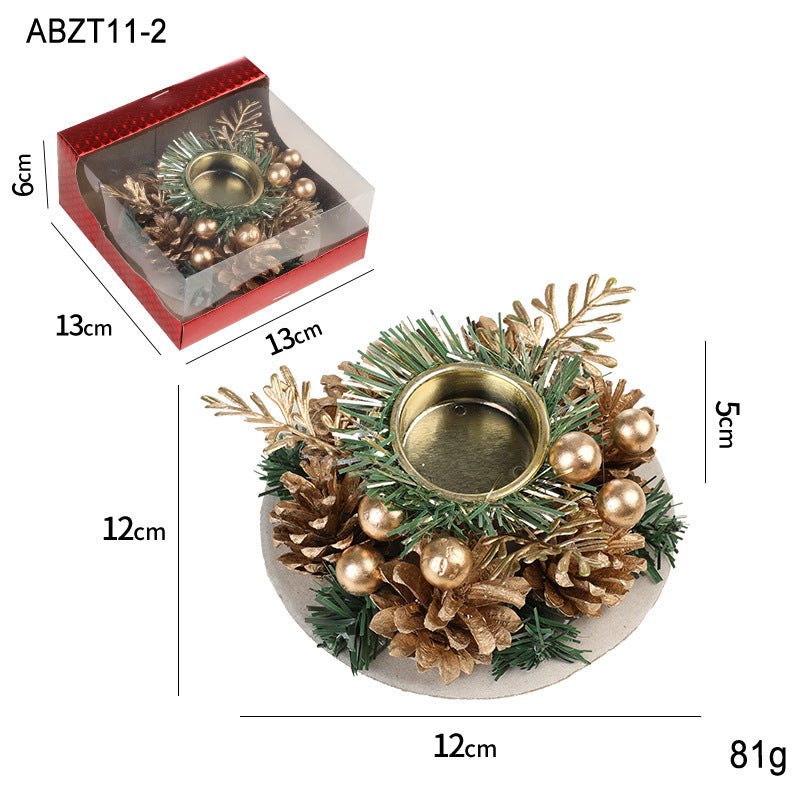 Christmas Candlestick Artificial Wreath Lampstand  | Yazijico™