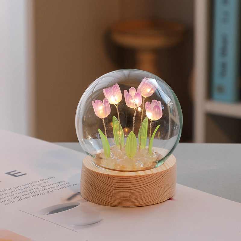 Night Light Tulip Flower Handmade DIY Bedside | Yazijico™