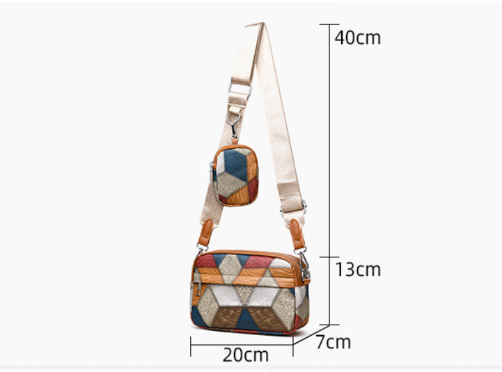 Retro Fashion Stitching Contrast Color Small Square Bag | Yazijico™
