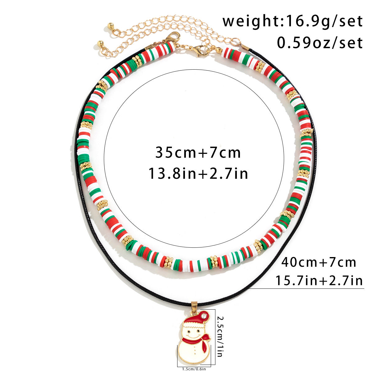 Beaded Women's Necklace Christmas Snowman | Yazijico™