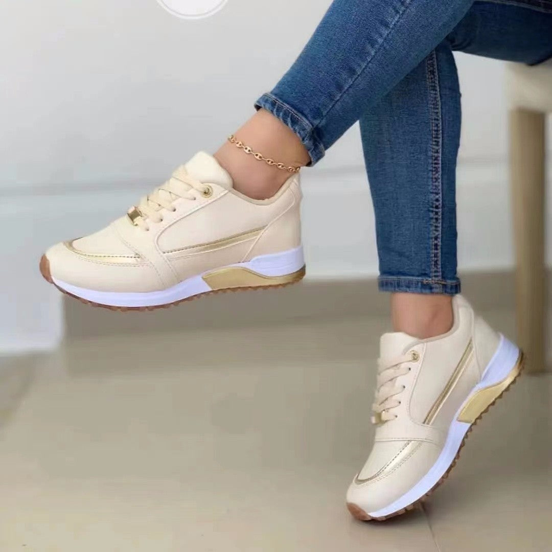 Sneakers Lace-up Flat Shoes Women  Yazijico™