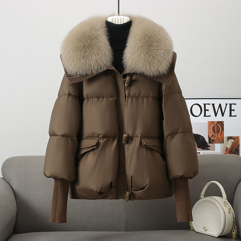 Down Cotton-padded Jacket Women's Short Fur Collar | Yazijico™