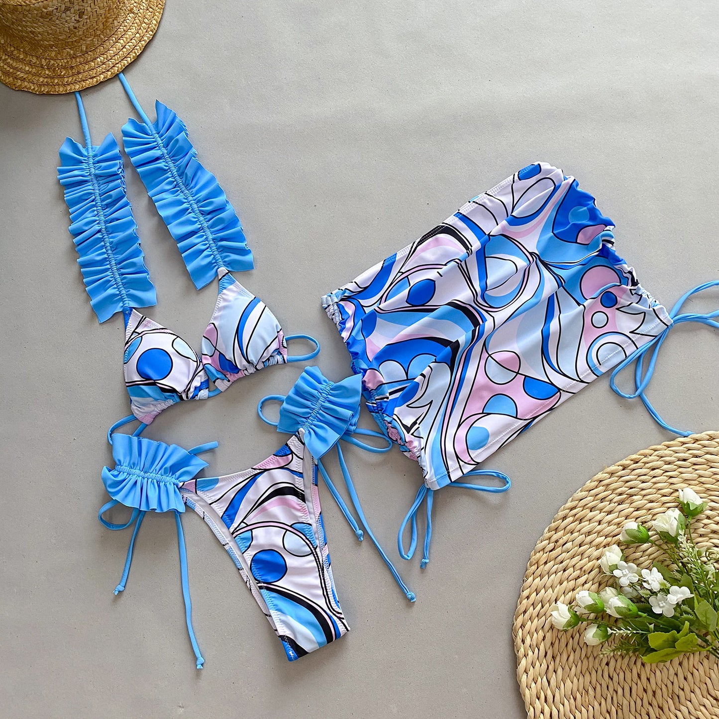 Bikini Pleated Split Women's Swimsuit Yazijico™