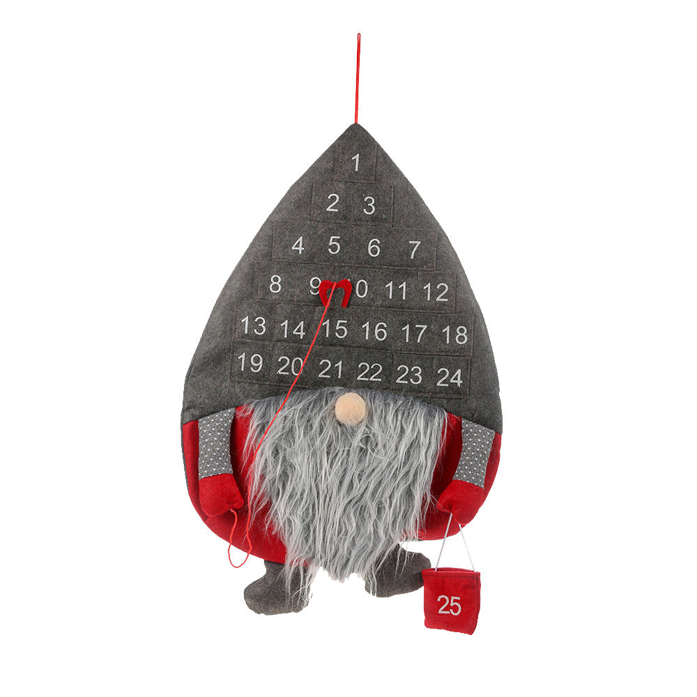 Christmas Advent Calendar Santa Claus Faceless Doll Hanging Christmas