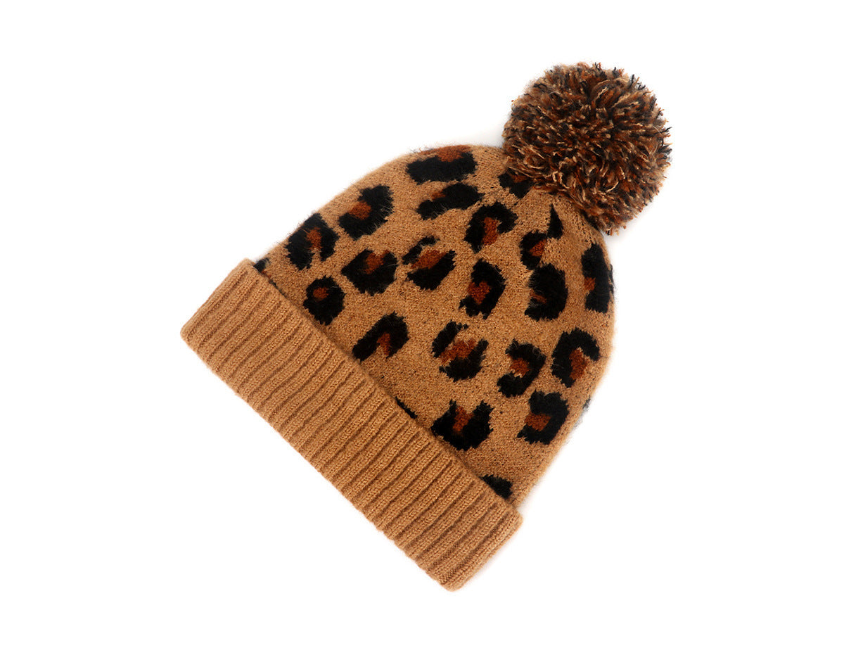 Leopard Jacquard Knit  Fashion Pom Yarn | Yazijico™