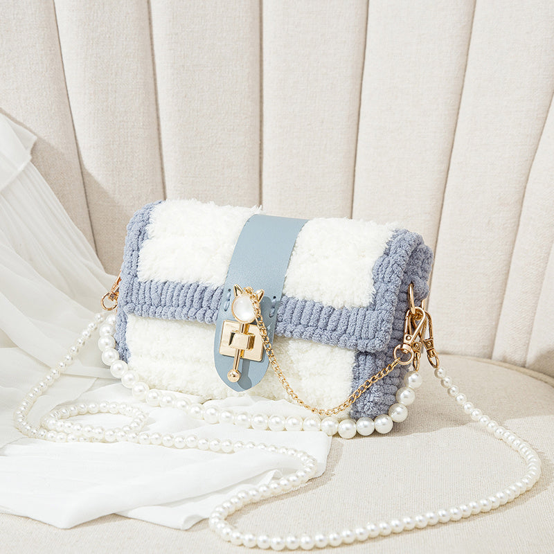 Hand-made knitted Self- Fleece Mesh Material Bag | Yazijico™