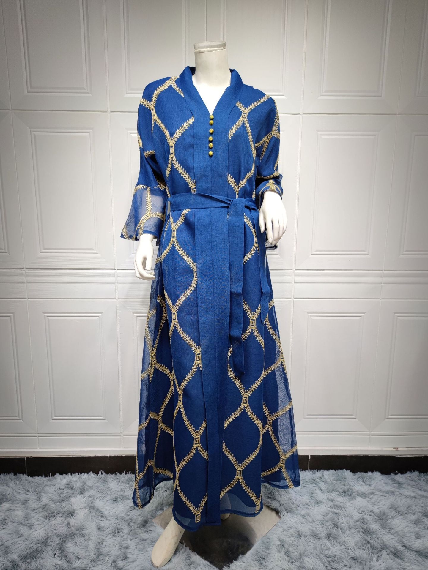 Middle East Muslim Temperament Gauze Dress | Yazijico™