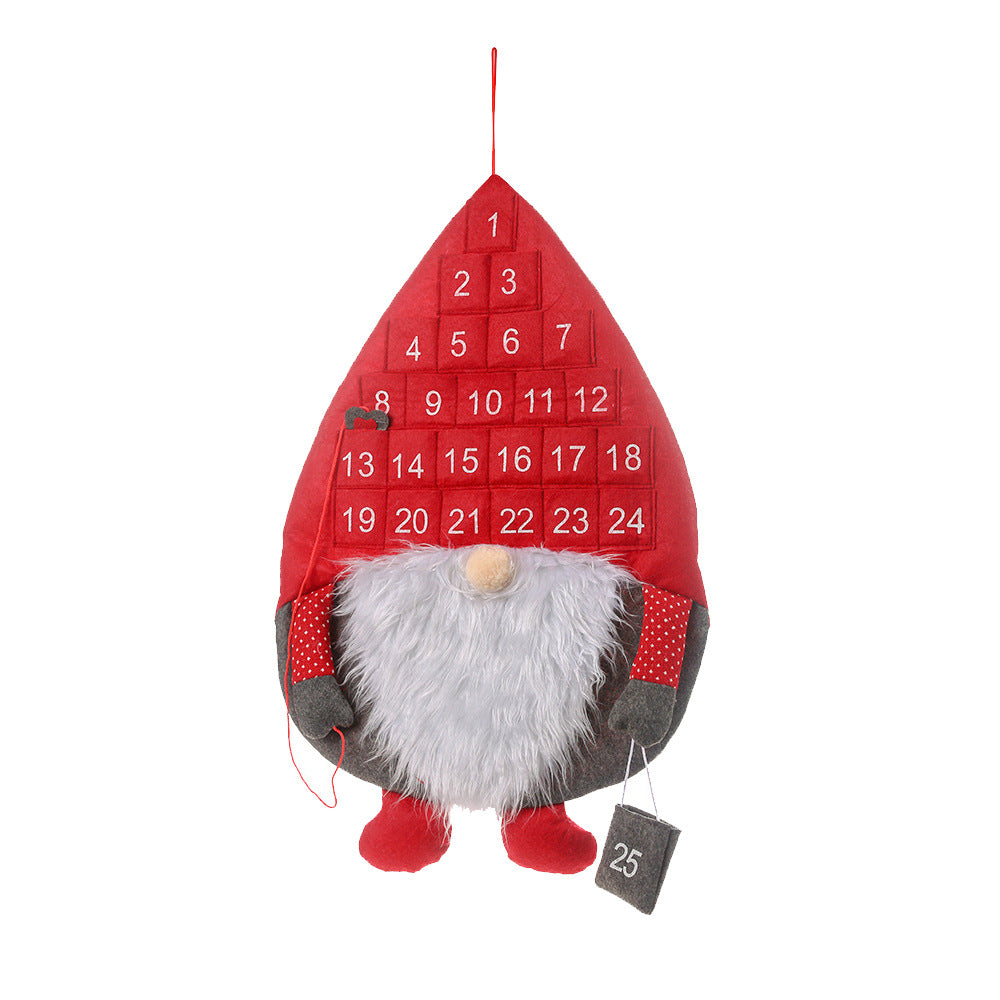 Christmas Advent Calendar Santa Claus Faceless Doll Hanging Christmas